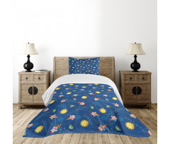 Little Cartoon Rocket Bedspread Set