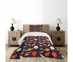 Universe Theme Earth Bedspread Set