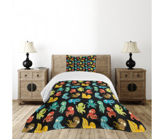 Funny Sea Characters Bedspread Set