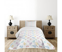 Doodle Style Colorful Bedspread Set