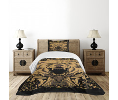 Card Style Angry Animal Bedspread Set