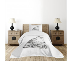 Monochrome Sketch Canine Bedspread Set
