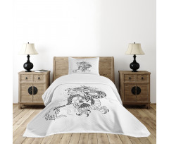 Sketch Art Monster Bedspread Set