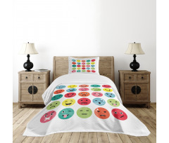 Abstract Watercolor Faces Bedspread Set