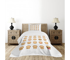 Different Emotions Bread Bedspread Set