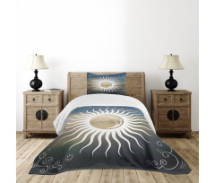 Celestial Body Silhouettes Bedspread Set