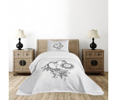 Feathers Ornate Lunar Sky Bedspread Set