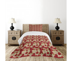 Romantic Red Roses Bedspread Set