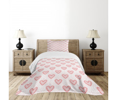 Dotted Heart Pattern Bedspread Set