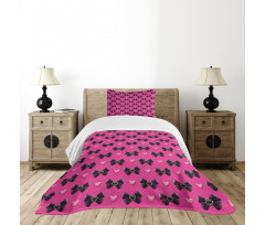 Bow Ties with Hearts Bedspread Set