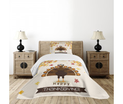 Fall Season Animal Leaf Bedspread Set