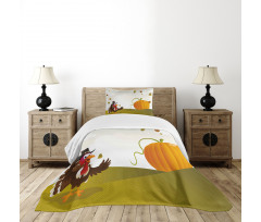 Happy Pilgrim Theme Bedspread Set