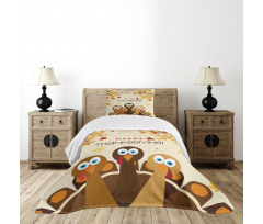 Autumn Leaves Animals Bedspread Set