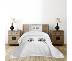 Feather Butterfly Woman Bedspread Set