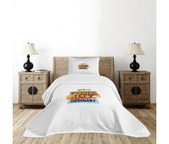 Inspirational Words Bird Bedspread Set