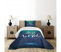 Calligraphy Joy to World Bedspread Set