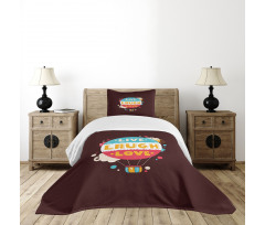 Air Balloon Cheerful Retro Bedspread Set