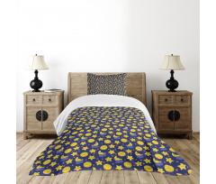 Sleeping Moon at Night Time Bedspread Set