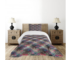 Grunge Newspaper Collage Bedspread Set