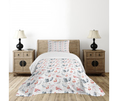 Heron Birds Watercolor Bedspread Set