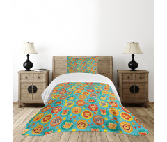 Comic Fun Faces Bedspread Set