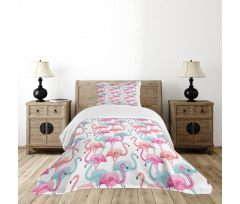 Hawaii Flamingos Bedspread Set