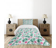 Tropic Ferns Flowers Bedspread Set