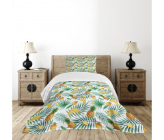 Exotic Fruits Leaves Bedspread Set