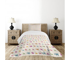 Animal Silhouettes Pattern Bedspread Set