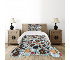 Canine Breeds Love Bedspread Set