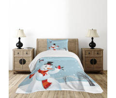 New Year's Eve Birds Bedspread Set