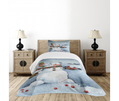 Watercolor Xmas Winter Bedspread Set