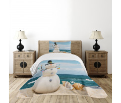 Winter Vacation Coastal Bedspread Set