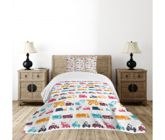 Colorful Trucks Bedspread Set