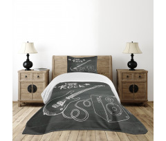 Love Rock Music Sketch Bedspread Set