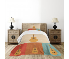 Acoustic Guitars Retro Bedspread Set