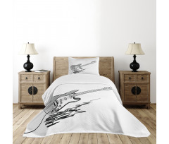 Rock Music Sketch Art Bedspread Set