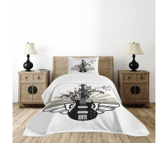 Rock and Roll Pattern Bedspread Set