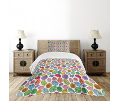 Colorful Aqua Motif Bedspread Set