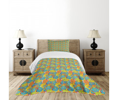 Ornamental Floral Pattern Bedspread Set