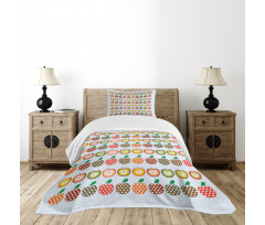 Retro Polka Dots Colorful Bedspread Set