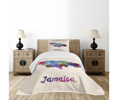 Abstract Country Map Bedspread Set