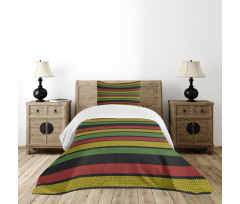 Knitted Rasta Lines Bedspread Set