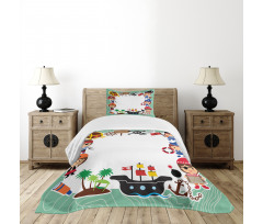 Pirate Children Ship Bedspread Set