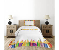 Colorful Pencils Bedspread Set