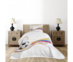 Rainbow Pattern Line Bedspread Set