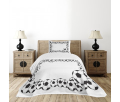 Football Frame Pattern Bedspread Set