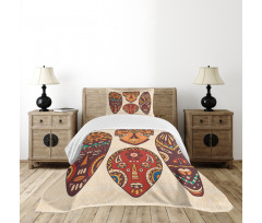 Indigenous Folk Mask Graphic Bedspread Set