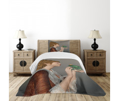 Princess Kissing Frog Bedspread Set