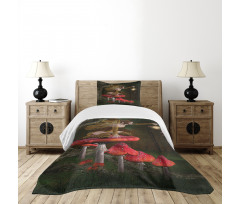 Mythical Fairy Mushroom Bedspread Set